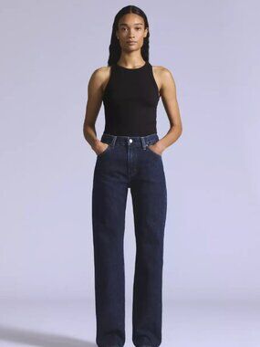 Levi's Premium PLANK Selvedge Straight Leg Jeans "Stems" Dark Wash - Size 24